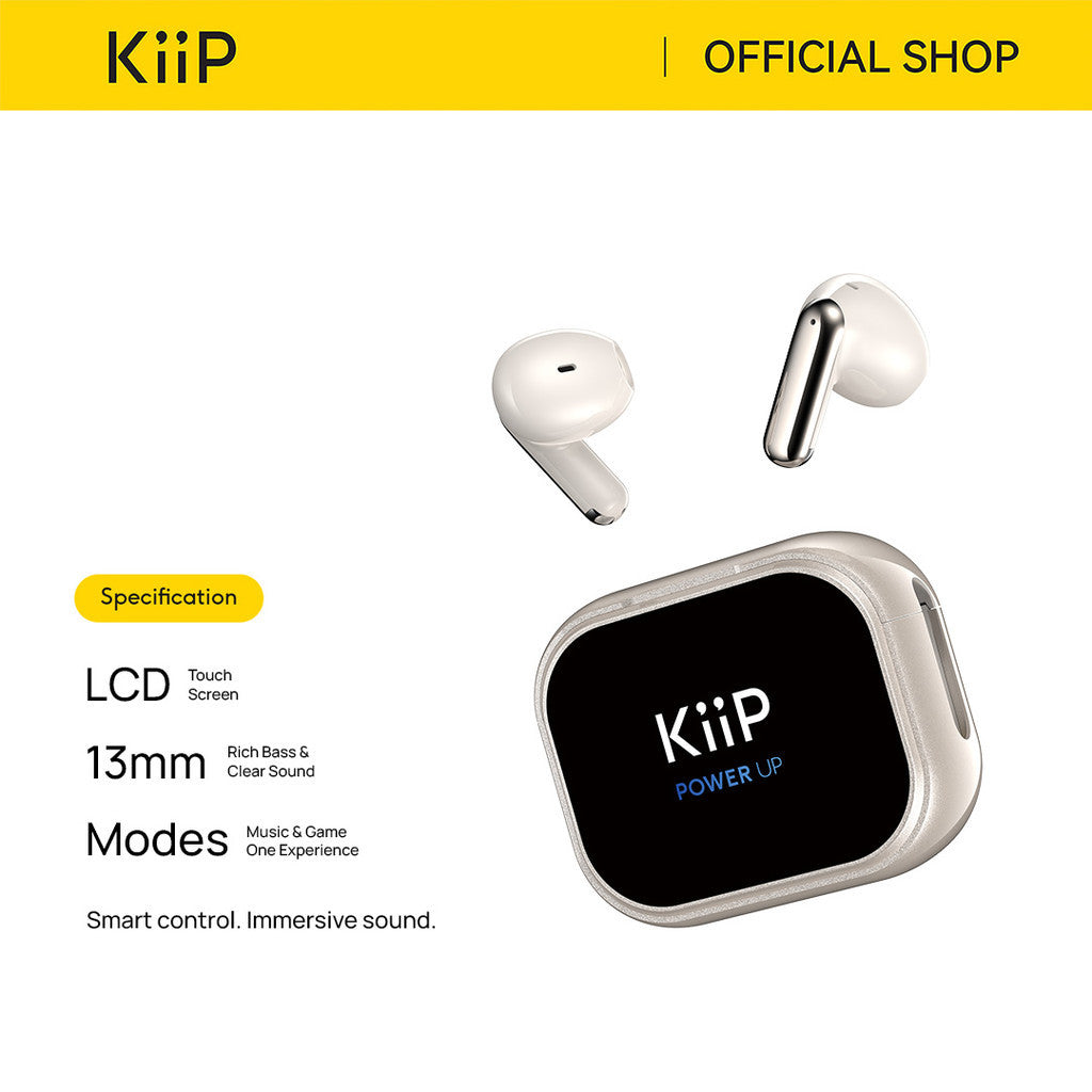 KiiP DTS29 TWS Bluetooth Headset Earphone BT 6.0 Large Touch Screen Noise Reduction IPX5