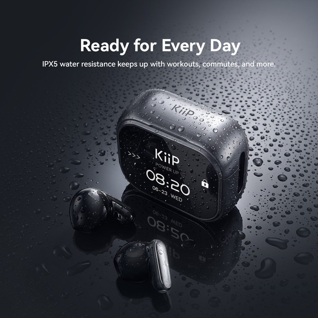 KiiP DTS29 TWS Bluetooth Headset Earphone BT 6.0 Large Touch Screen Noise Reduction IPX5