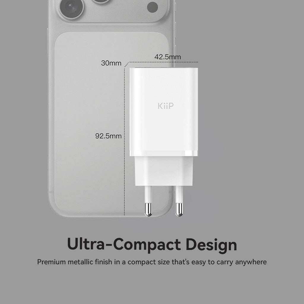 KiiP Mini Wall Charger GaN 65W Fast Charging PD QC 3.0 With Cable