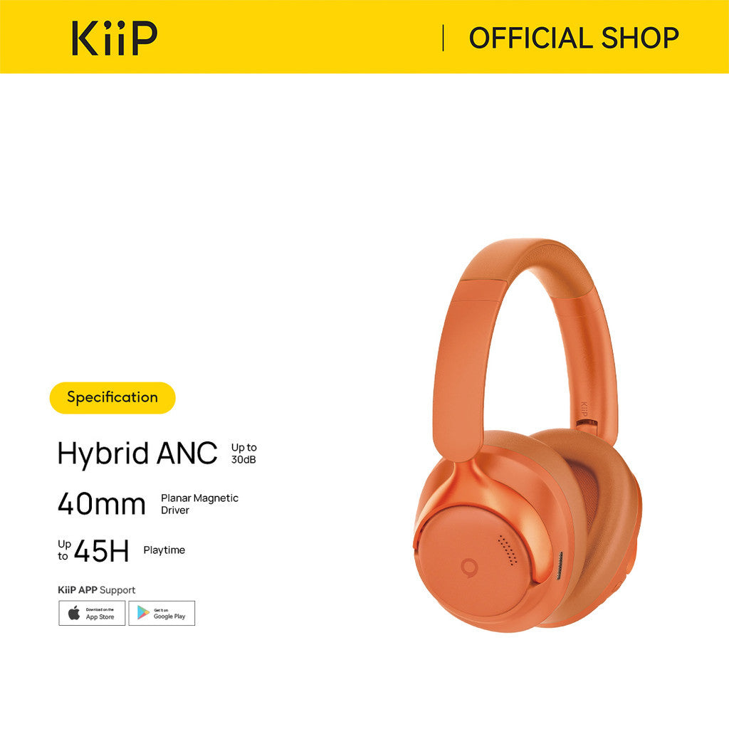 KiiP TH150 Wireless Wired Headphone Hybrid ANC 30db Up To 45 Hours Playtime - KiiP
