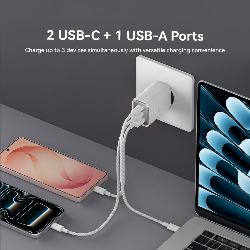 KiiP Mini Wall Charger GaN 65W Fast Charging PD QC 3.0 With Cable