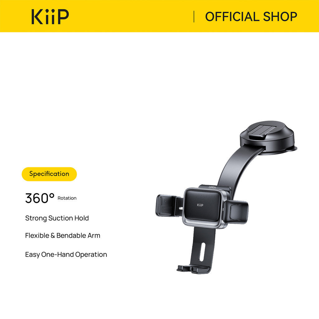 KiiP DBEND01 Car Phone Holder Bendable Support Arm 360° Rotation