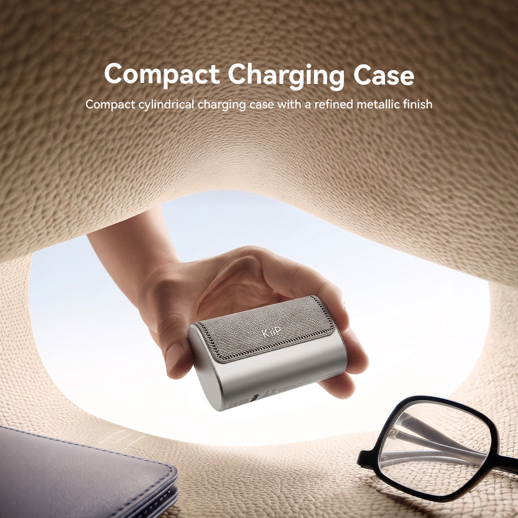 KiiP DTH30 OWS Earphone Bluetooth 6.0 Flexible Clip Premium Leather Compact Case