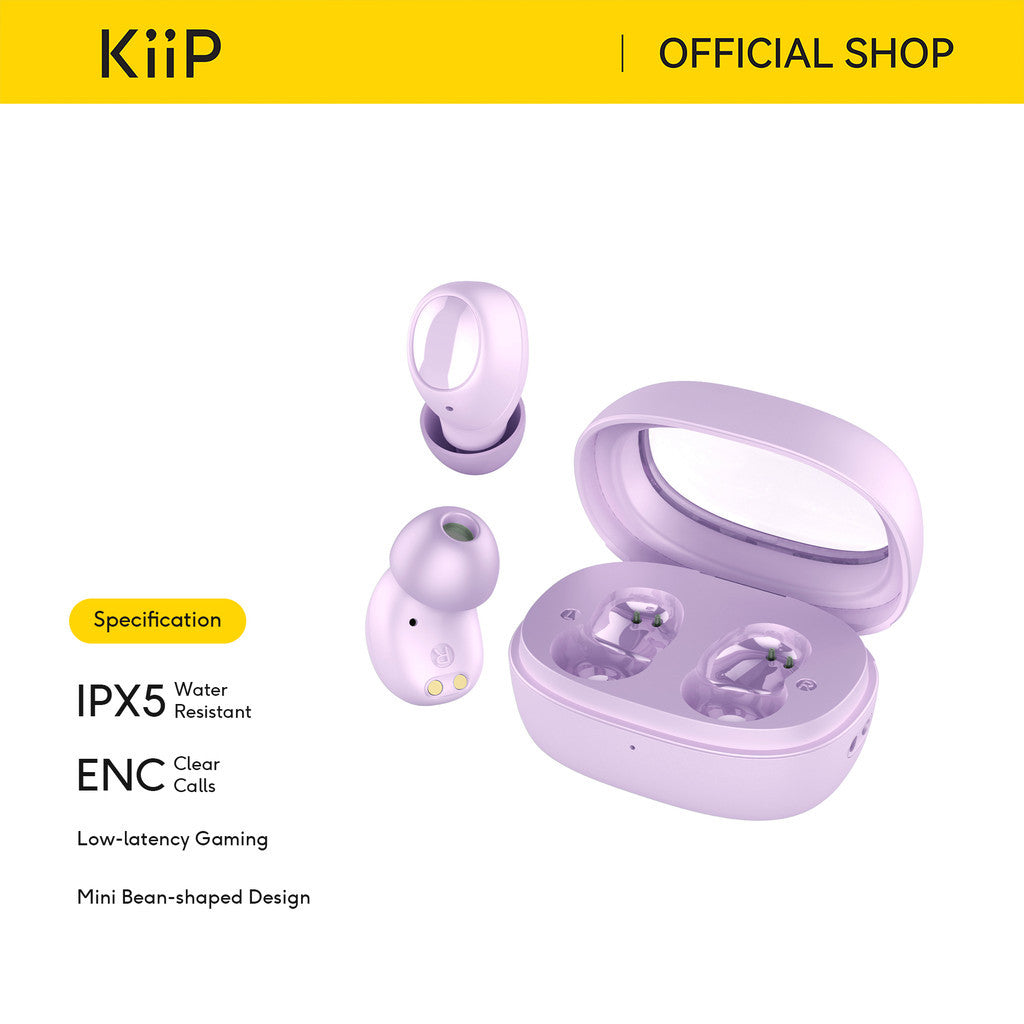 KiiP WM03 Bean Capsule Mini True Wireless Bluetooth Earphone Mini Earbuds ENC Low Latency