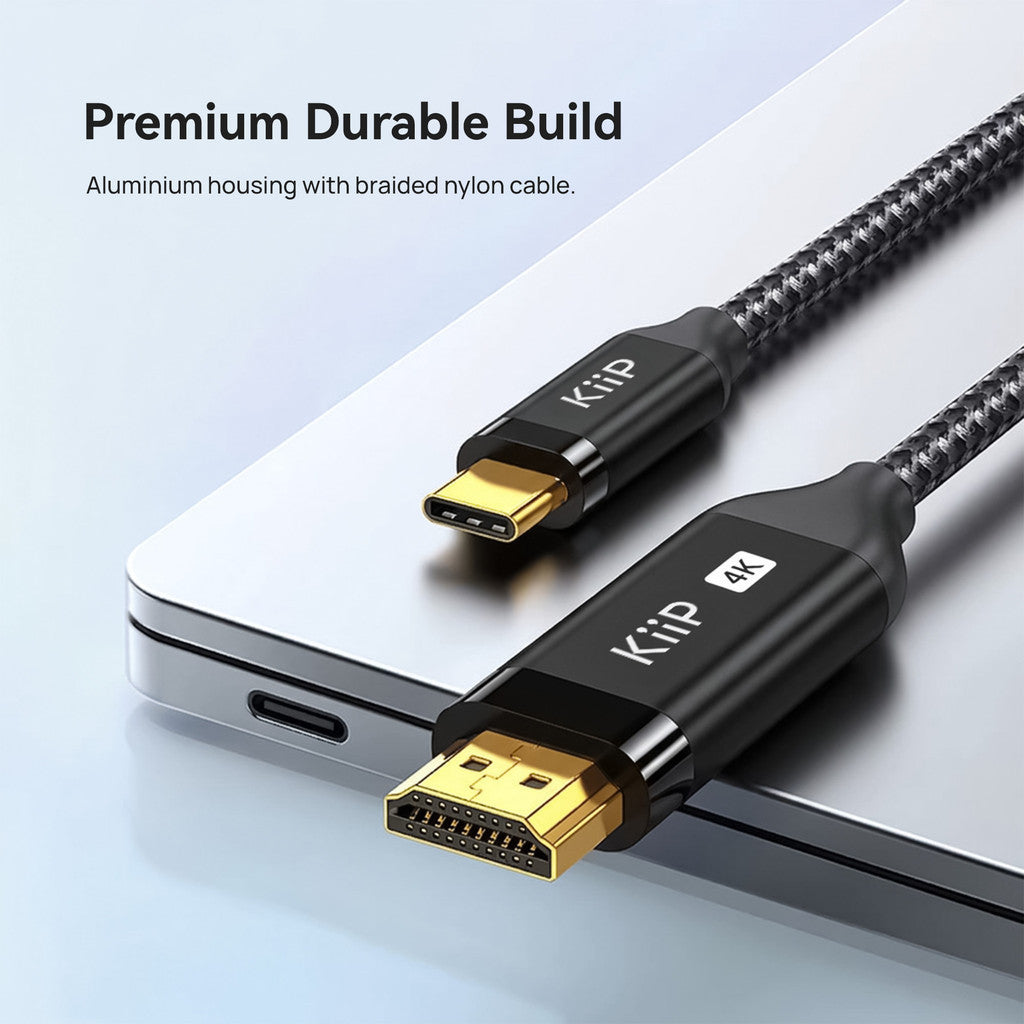 KiiP Kabel USB Type C To HDMI Cable Adapter Male to Male 4K 60hz 1.8M Laptop HDTV Monitor Ultra HD Display