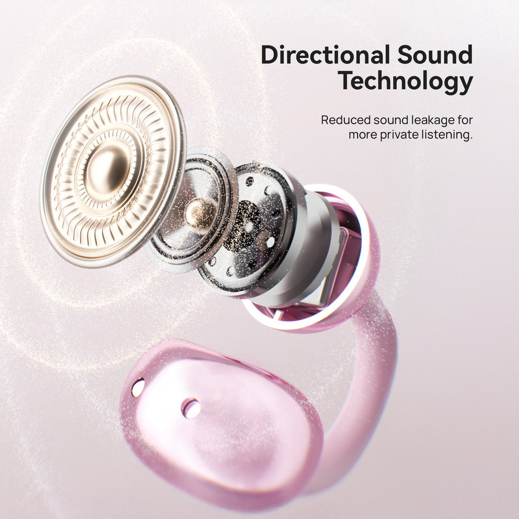 KiiP DTH27 Open Ear TWS Earphone Earclip Mirror Built In Light Case Low Latency