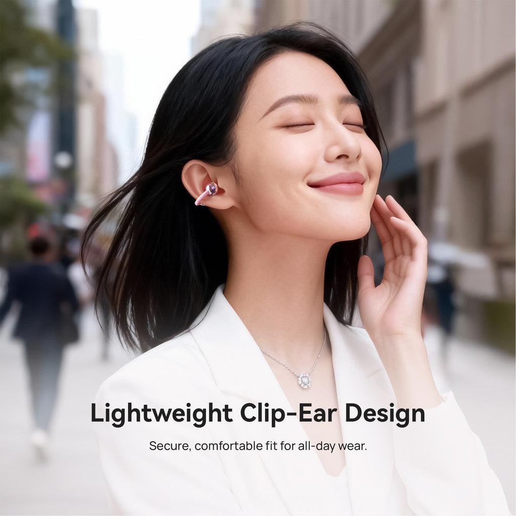 KiiP DTH27 Open Ear TWS Earphone Earclip Mirror Built In Light Case Low Latency