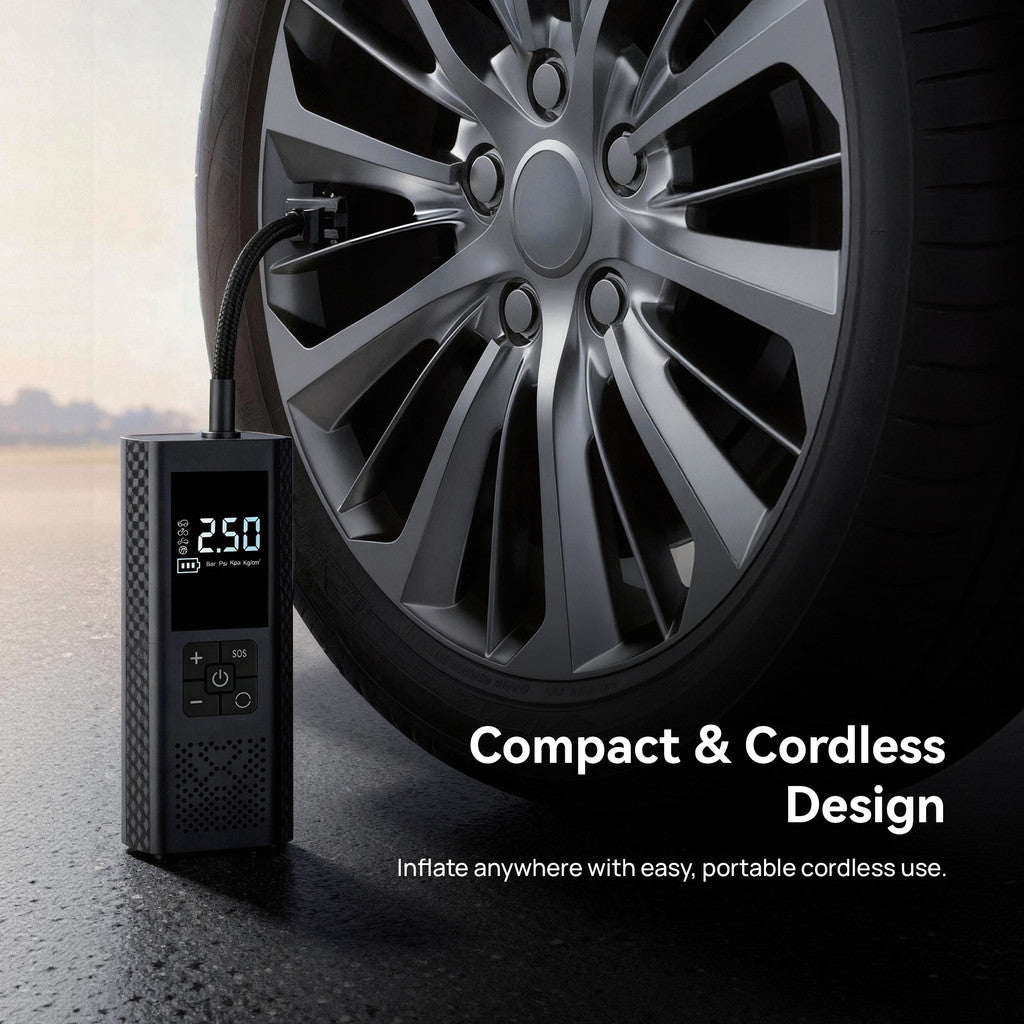 KiiP EAP01 Portable Car Tire Inflator Pompa Ban Motor Dan Mobil Electric Air Pump Car Air Pump Portable Mini Pompa Angin Elektrik 18L 60W