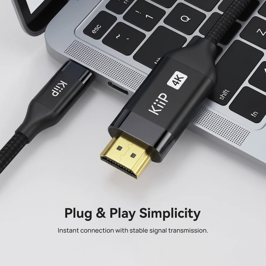 KiiP Kabel USB Type C To HDMI Cable Adapter Male to Male 4K 60hz 1.8M Laptop HDTV Monitor Ultra HD Display