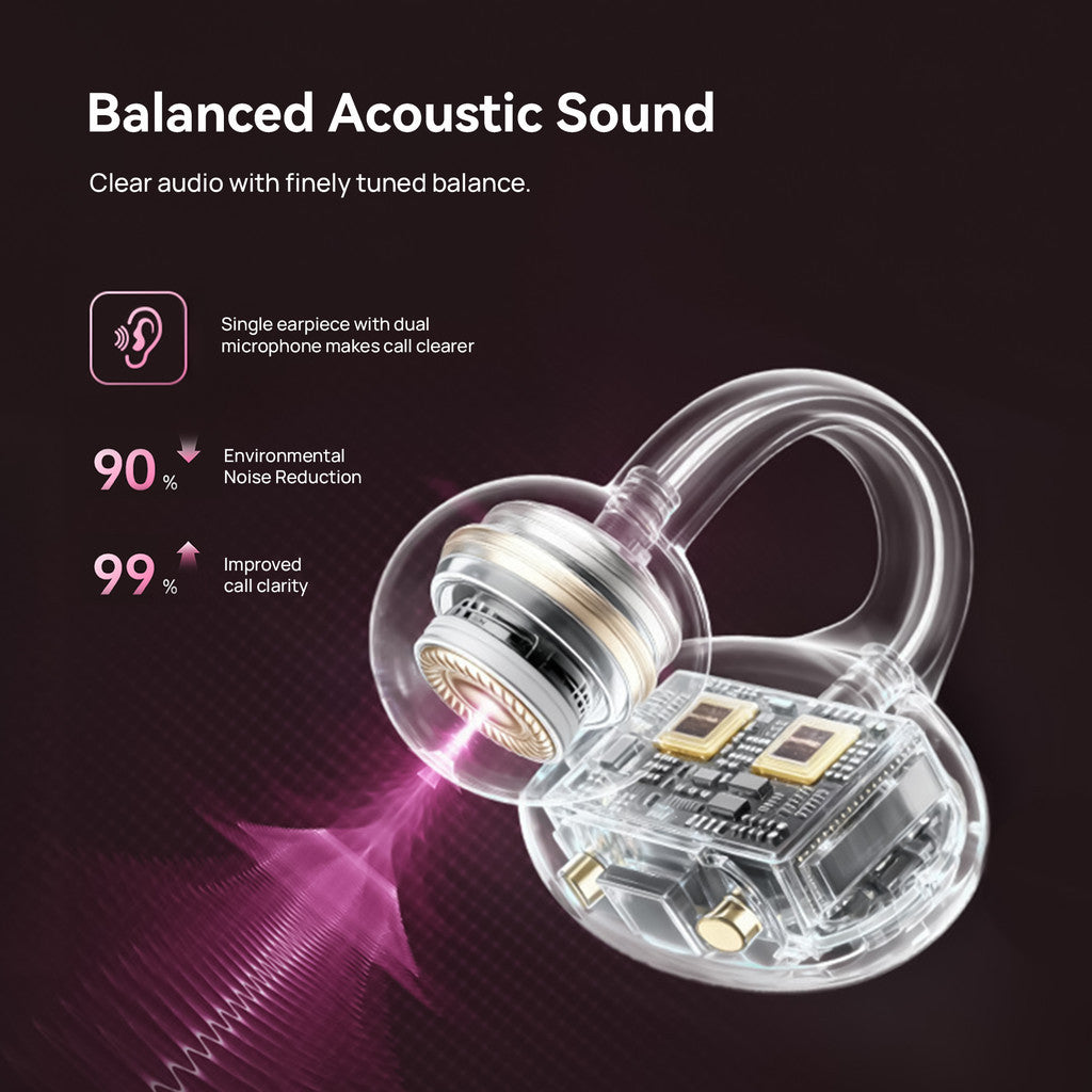 KiiP DTH27 Open Ear TWS Earphone Earclip Mirror Built In Light Case Low Latency