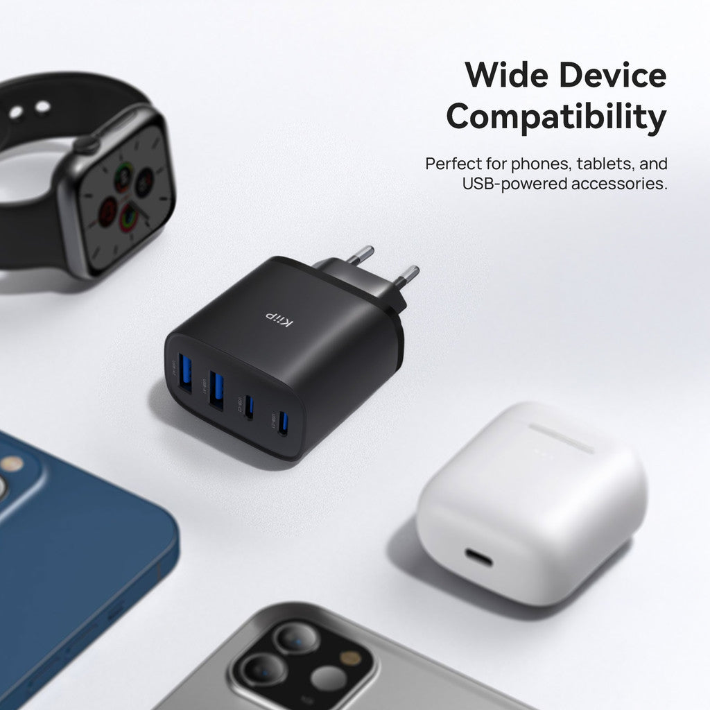 KiiP G40W Charger Adaptor GaN 40W 4-Port PD Fast Charging
