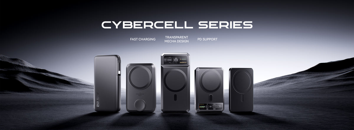 KiiP Cybercell Series power bank lineup on a dark landscape