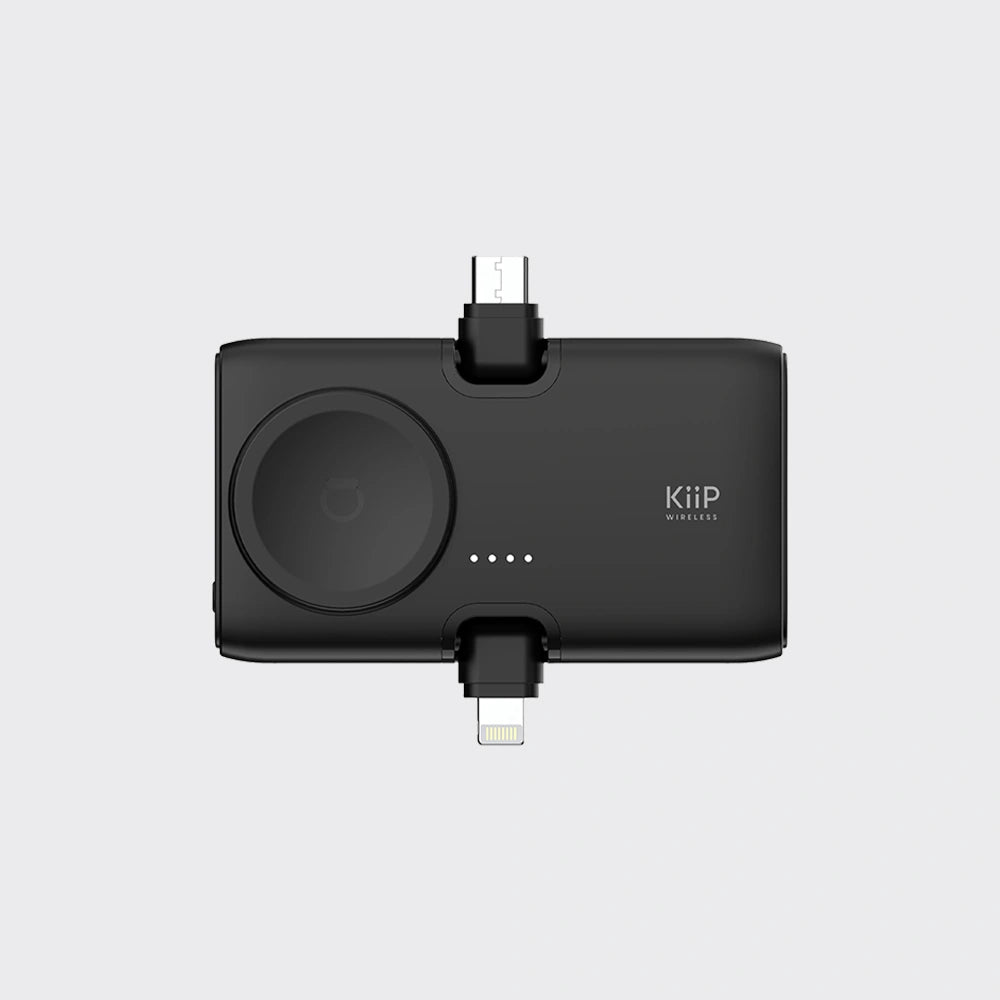 KiiP Power Bank Mini 3in1 Built In Cable Lightning Type C Iwatch Powerbank Fast Charging