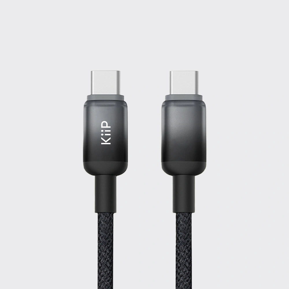 KiiP Kabel Charger Fast Charging C To C/C To Lightning Up To 100W PD 27W Kabel Data Type C Lightning Gradient Series 1.2M