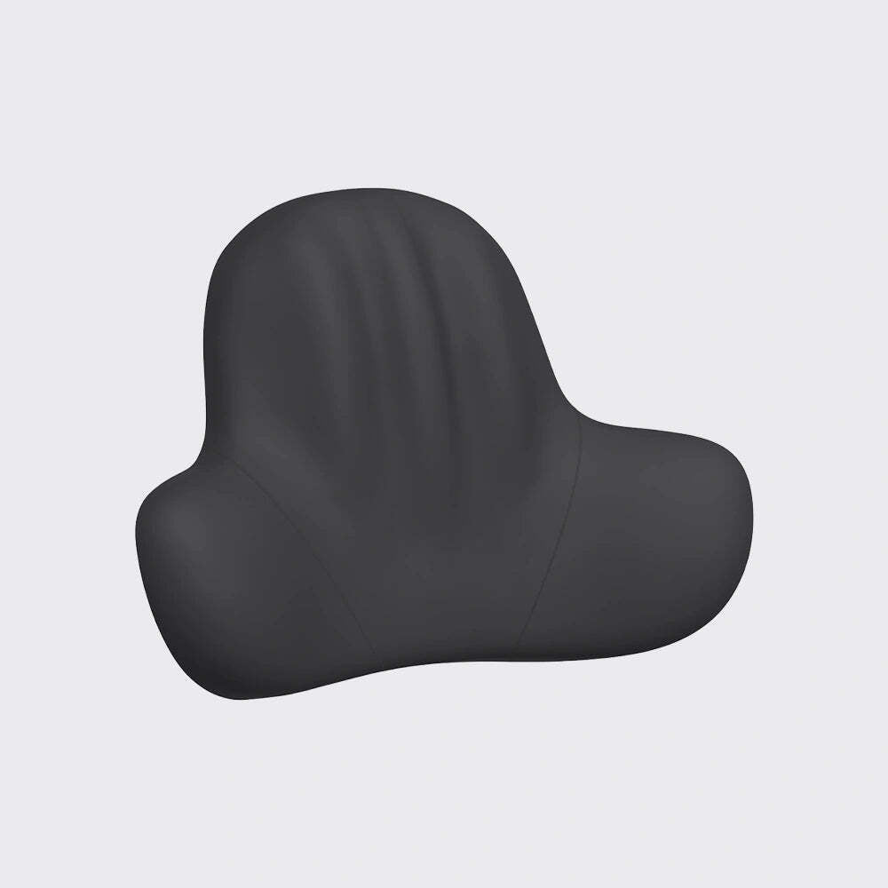 Black motorcycle seat on a light gray background