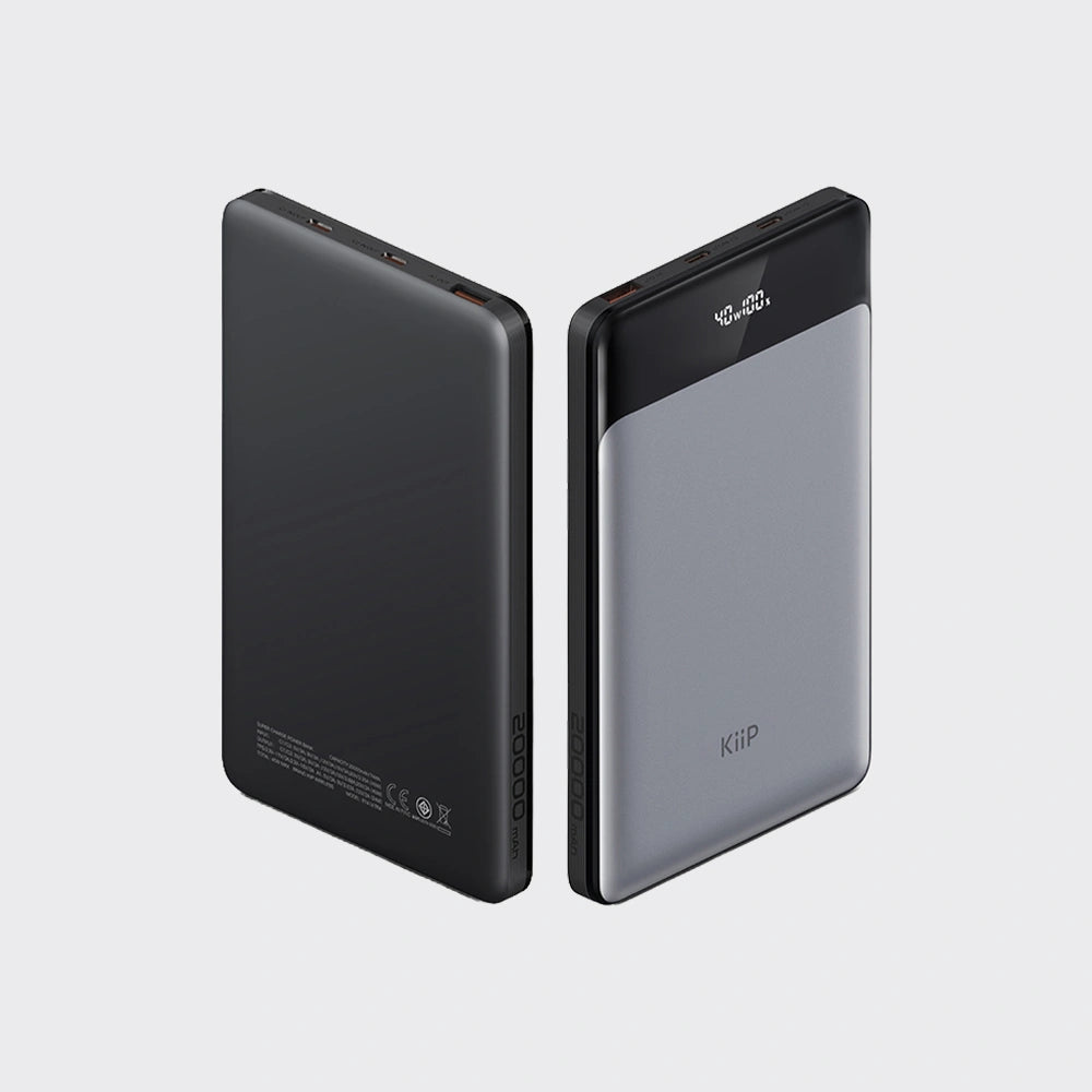 KiiP E14 Power Bank 20000mAh Fast Charging 45W Powerbank Slim LED Display