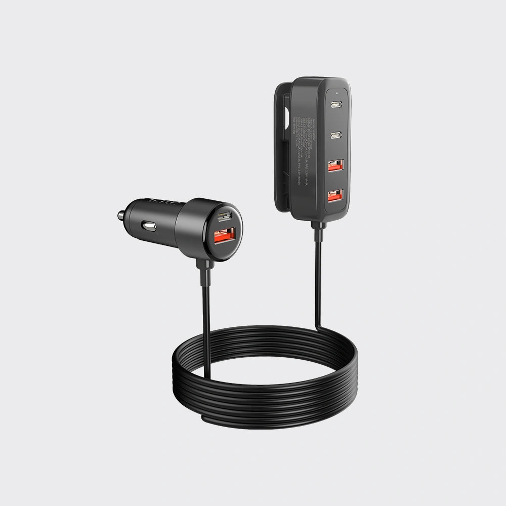 KiiP HUB90W Car Charger Mobil 90W Ultra Fast Charging 6 Ports Type-C USB Adapter PD QC