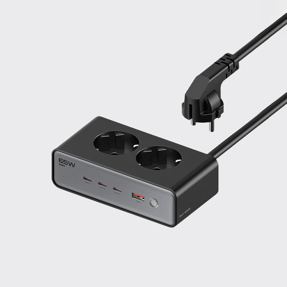 KiiP C20E Desktop Charger Fast Charging 65W Adaptor 6in1 USB Type-C Power Station