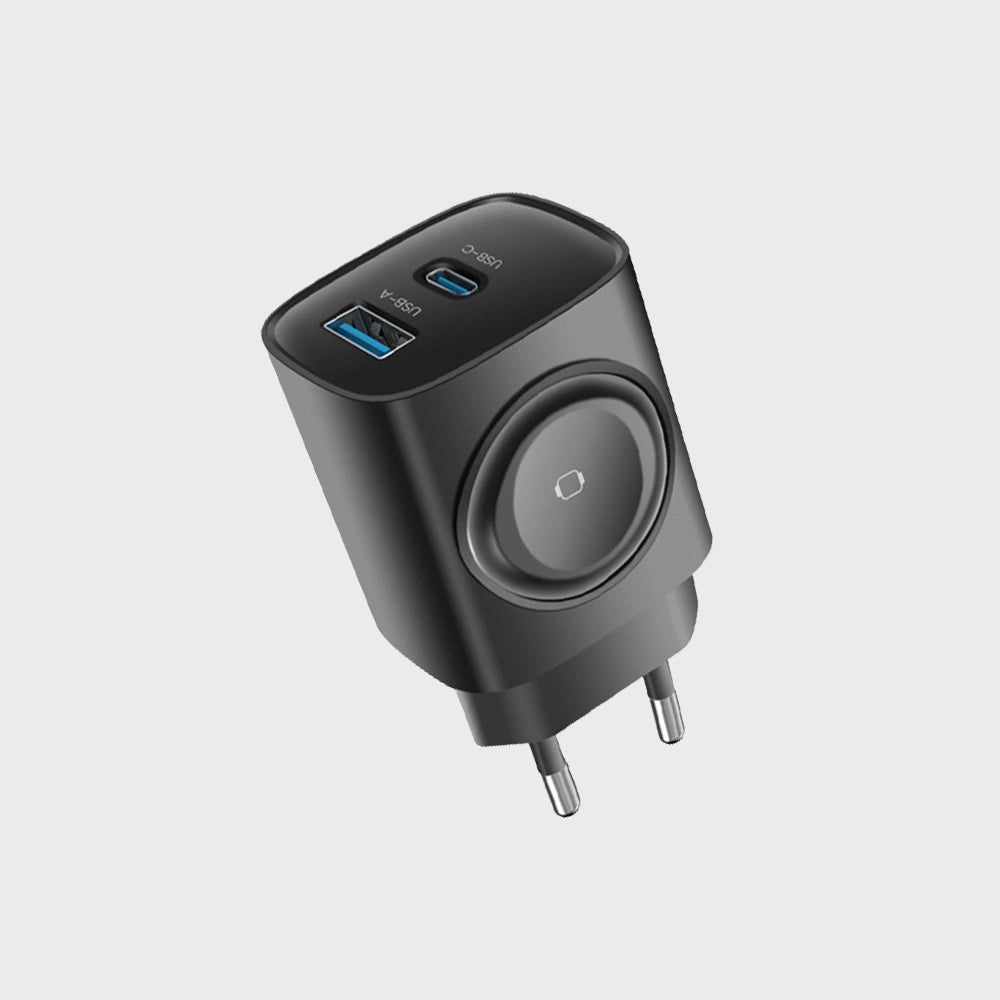 KiiP WH32 Adapter Charger 3in1 Fast Charging GaN6 22W USB-A / USB-C iWatch Wireless Charging