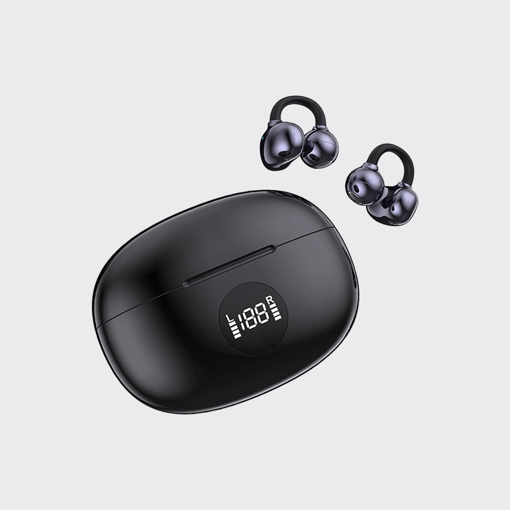 KiiP DTH19 OWS Ear Clip Earphone Display Open Ear Bluetooth TWS Smart LED Hi-Fi Stereo