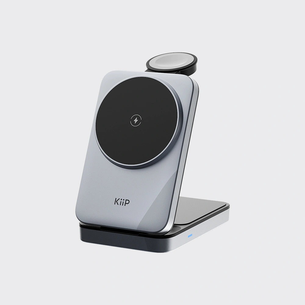KiiP PWC02 3in1 Magnetic Wireless Charging 25W Foldable Portable Wireless Charger Magsafe Qi2.2 Travel Charger