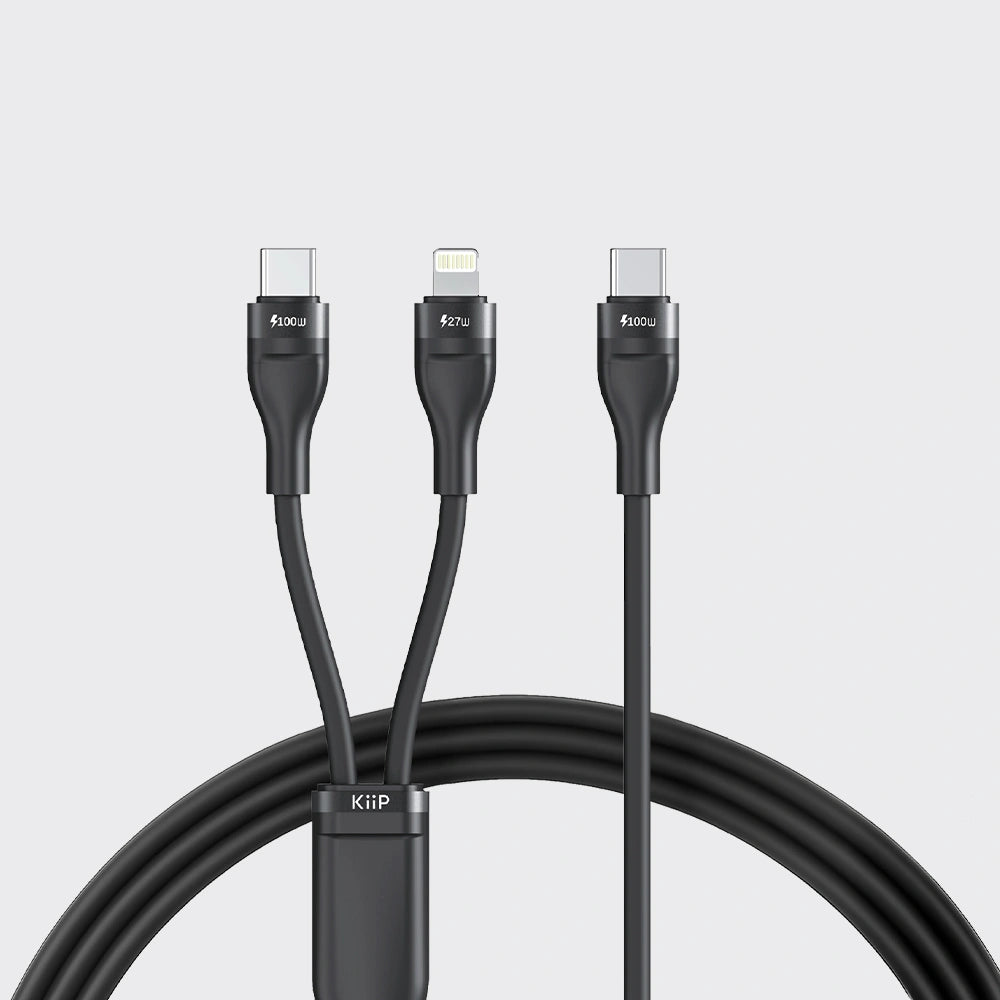 KiiP Pudding Series Fast Charging Cable 2in1 C To C PD 100W C To L 27W 1.5M