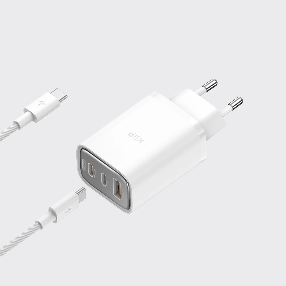 KiiP Mini Wall Charger GaN 65W Fast Charging PD QC 3.0 With Cable