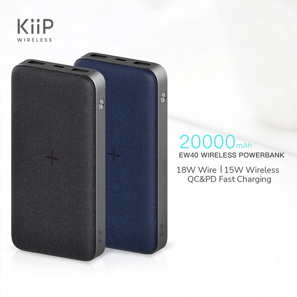 Kiip Wireless EW40 Power Bank 15W Fast Charging PD&QC 3.0 20W 20000mAh