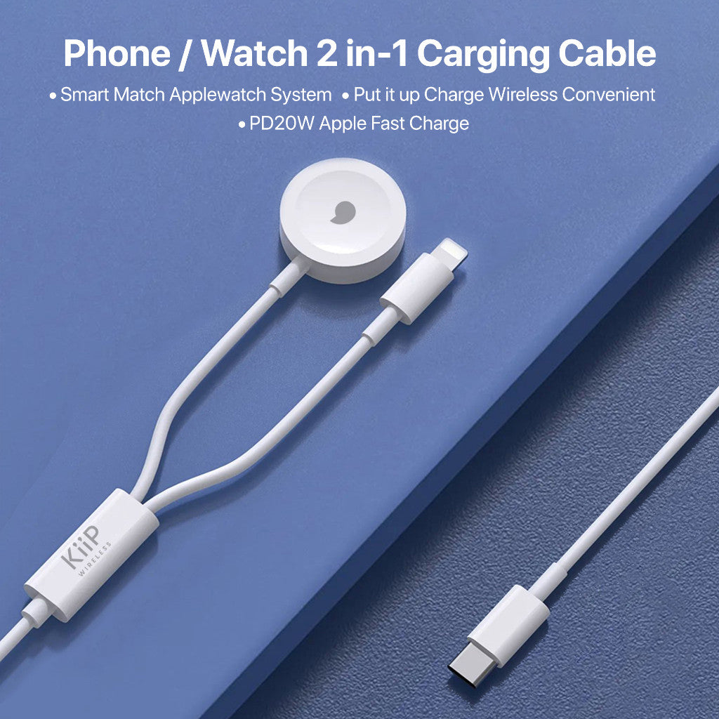 KiiP Wireless 2IN1 Cable Fast Charge Iwatch Charger Magnetic For Apple Watch