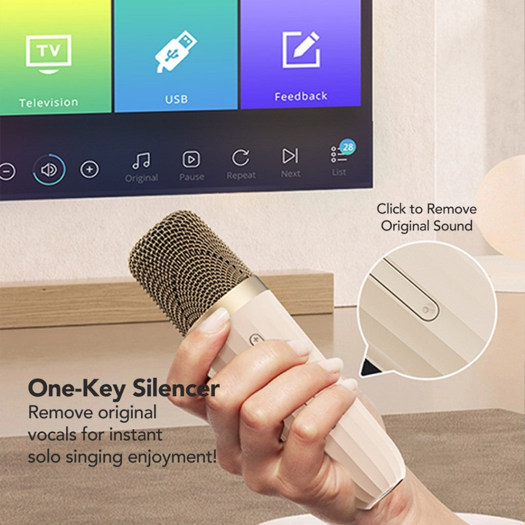 KiiP Wireless Y8 Bluetooth Portable Karaoke Wireless Speaker With Microphone RGB Audio Stereo