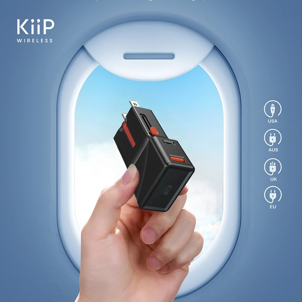 KiiP C24T Universal Travel Adaptor Charger Mini Fast Charging 25W PD QC