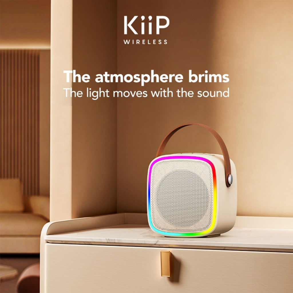 KiiP Wireless Y8 Bluetooth Portable Karaoke Wireless Speaker With Microphone RGB Audio Stereo