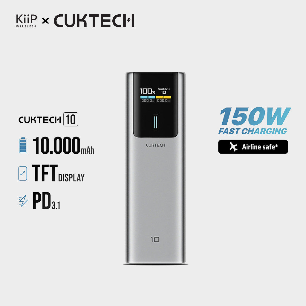 KiiP x Cuktech PB100P Power Bank 10000mAh 150W USB Type-C Fast Charging