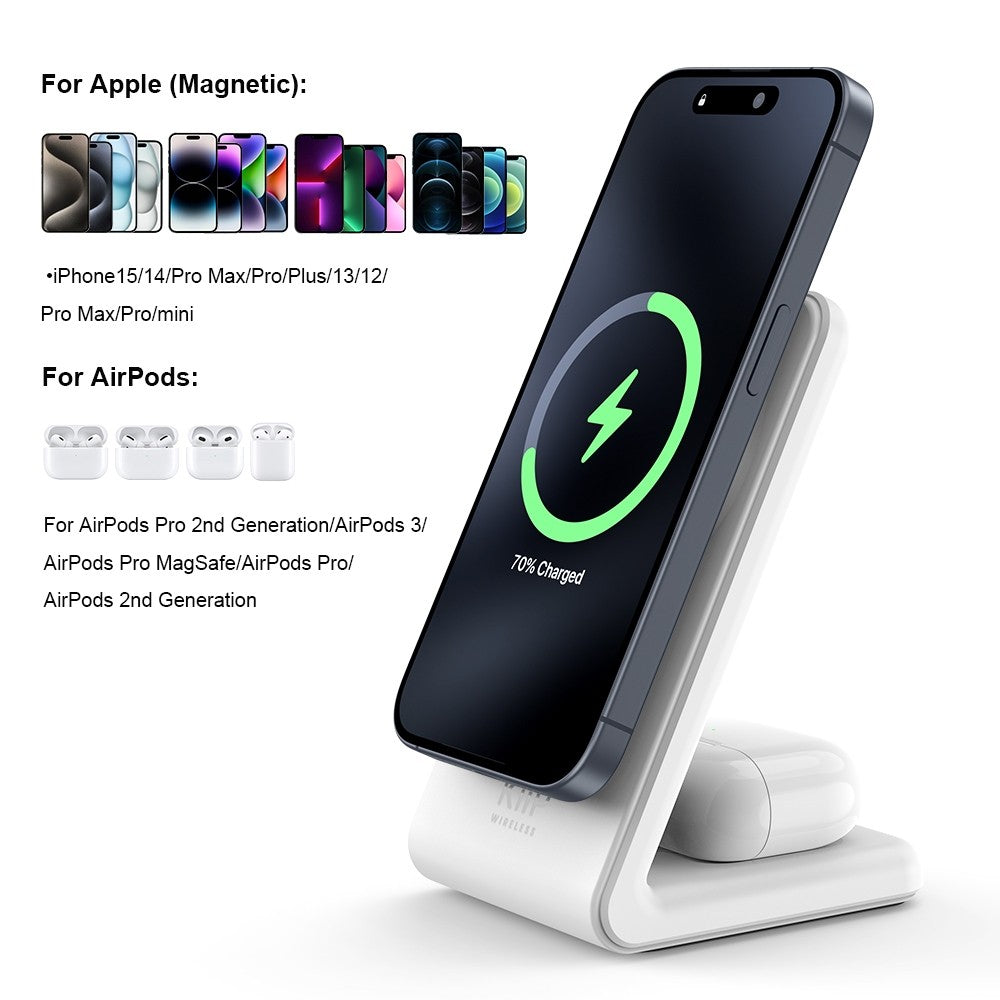 KiiP Wireless SPM2 Pro 2in1 Magnetic Wireless Charger Stand TWS Airpods Charging Magsafe Holder