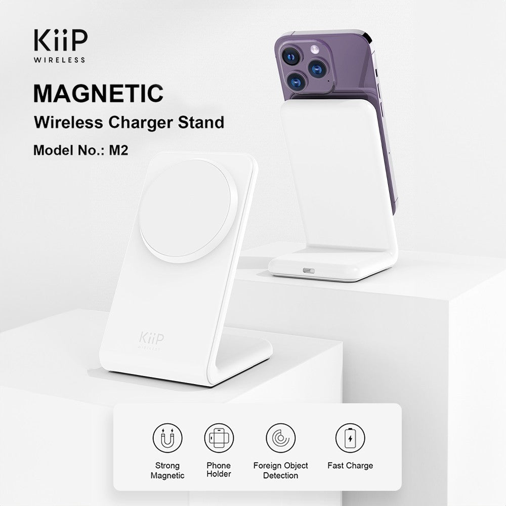 KiiP Wireless SPM2 Pro 2in1 Magnetic Wireless Charger Stand TWS Airpods Charging Magsafe Holder