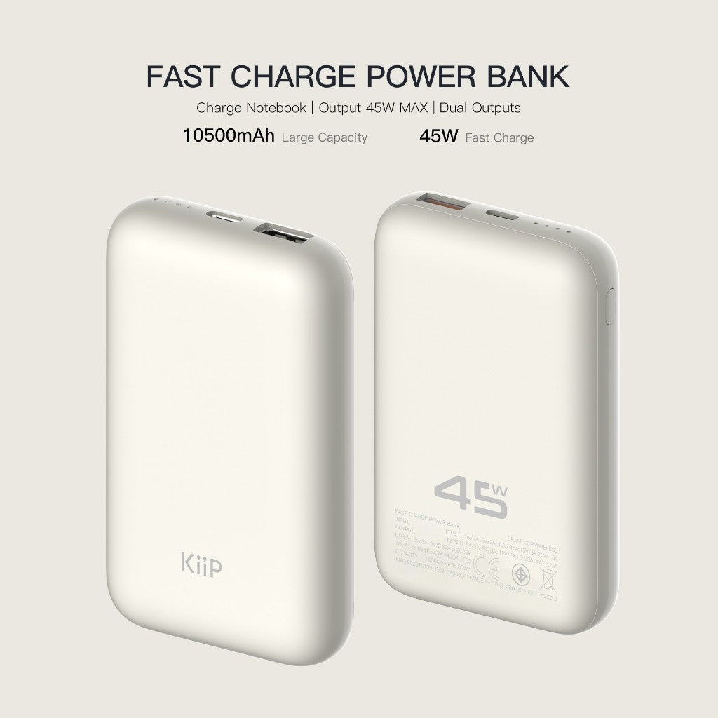 KiiP E67 Power Bank Fast Charging 45W Type C PD 10500mAh
