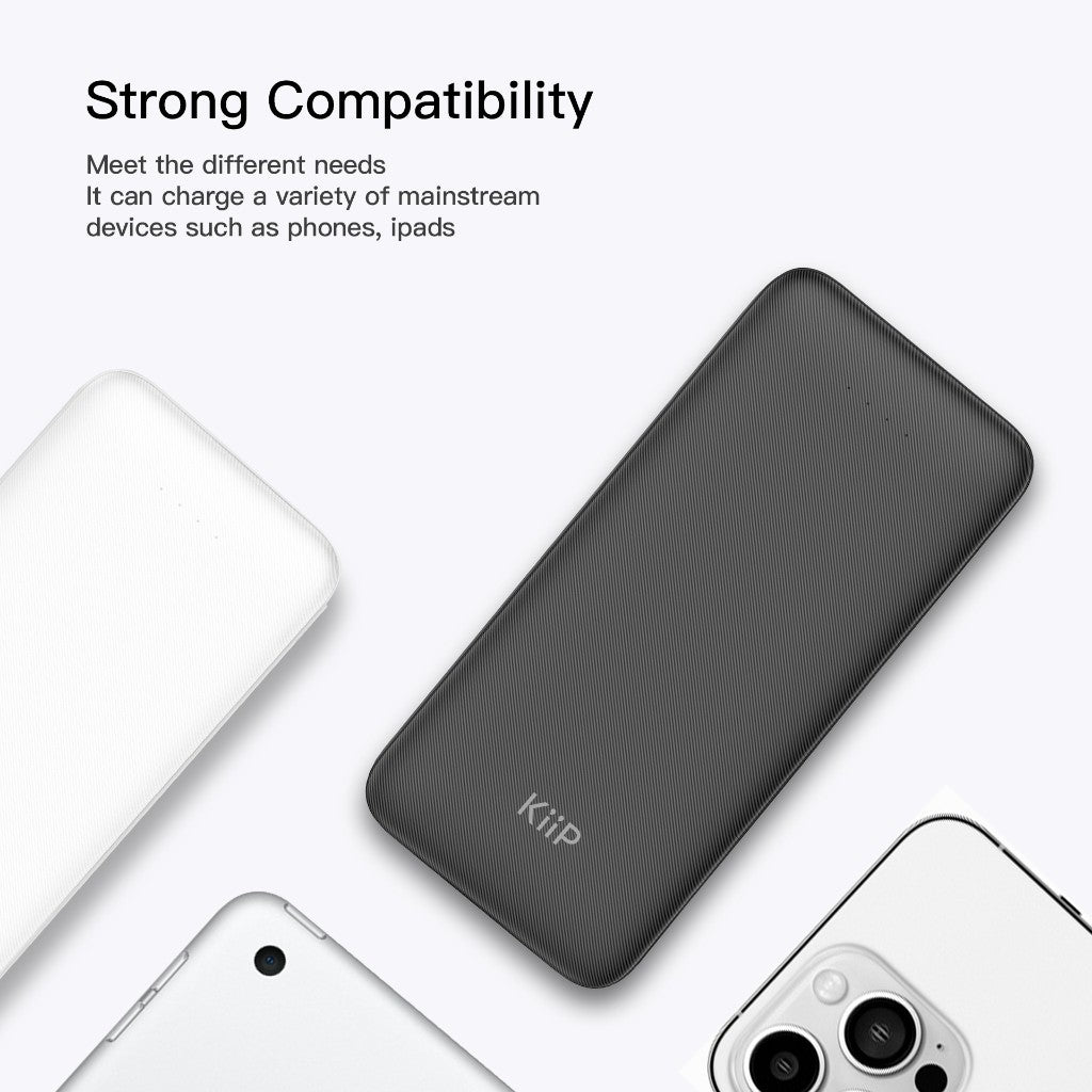 KiiP E33C Power Bank Slim 10000mAh Dual Input Type-C Micro USB Port