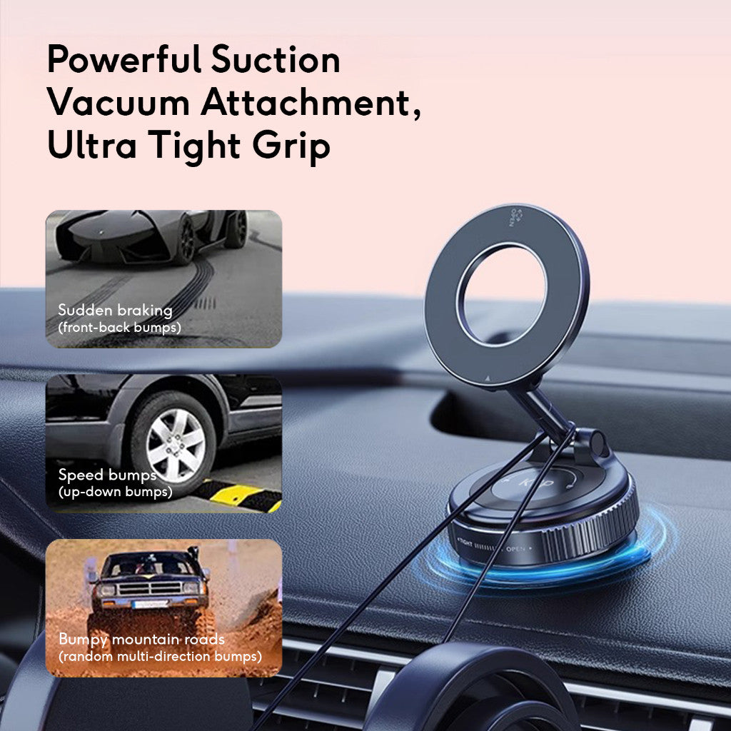 KiiP MCH09 Car Holder Magnetic Adjustable 360° Phone Holder Lipat Electric Mount Car Vacuum Suction