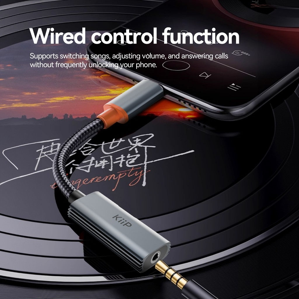 KiiP Kabel OTG Type C to Audio Jack Converter Lightning to 3.5mm Audio Kabel Adapter Iphone Android