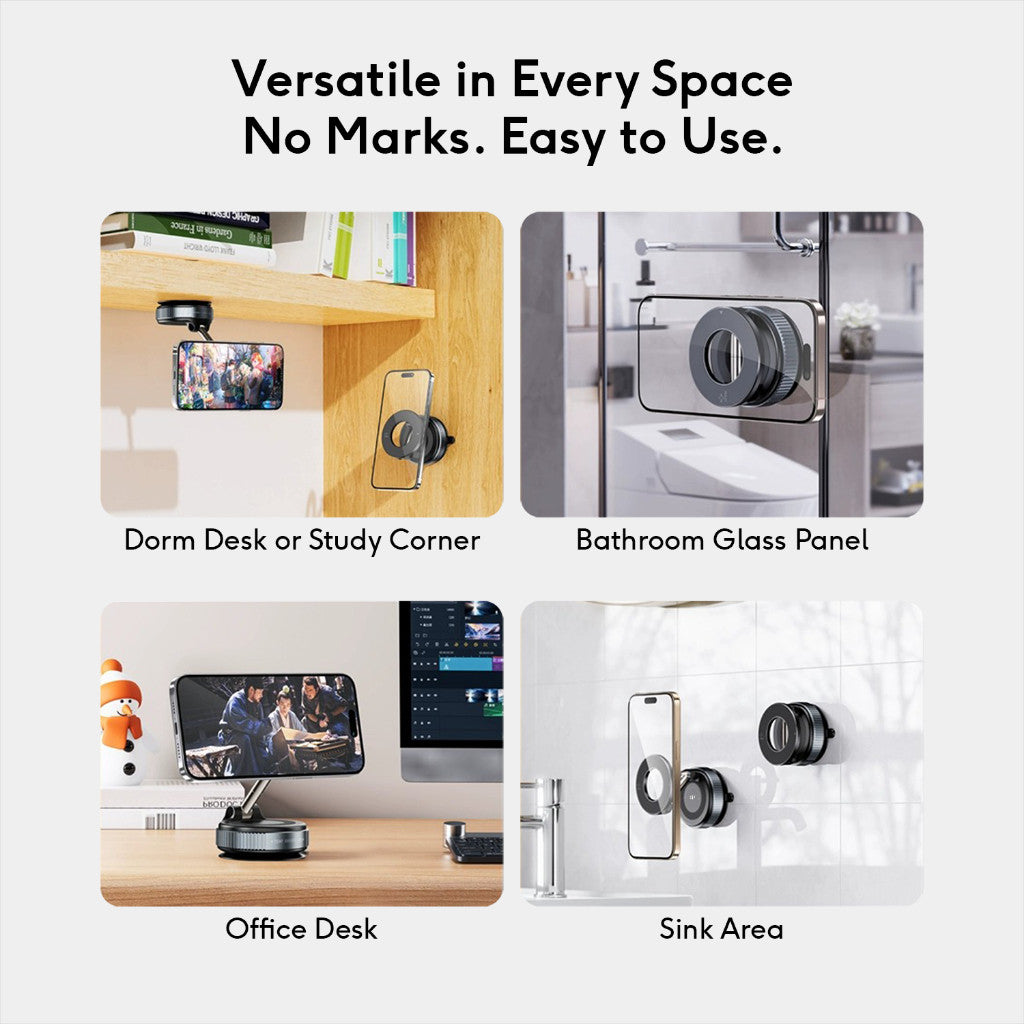 KiiP MCH09 Car Holder Magnetic Adjustable 360° Phone Holder Lipat Electric Mount Car Vacuum Suction