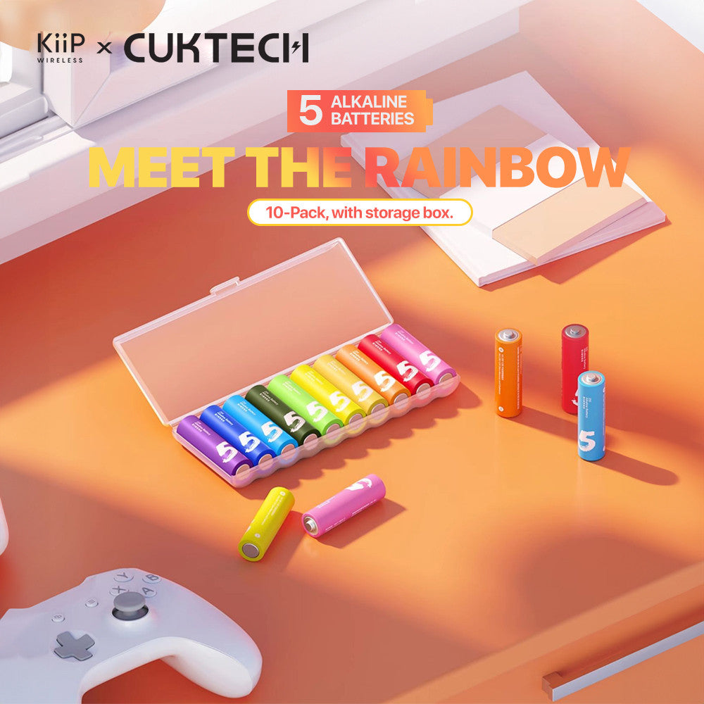 KiiP x Cuktech ZMI Rainbow Alkaline Dry Battery AA Baterai Pack AAA 10pcs 1.5V