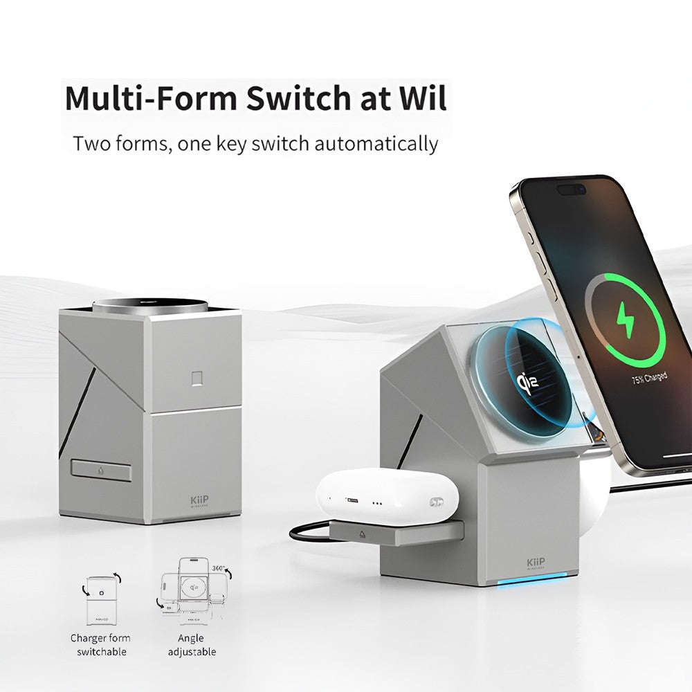 KiiP Wireless T2 3in1 Wireless Charging Station Fast Charging 15W Qi2