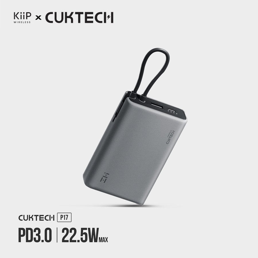 KiiP x Cuktech ZMI P17 Power Bank 10000mAh Type C Cable Fast Charging