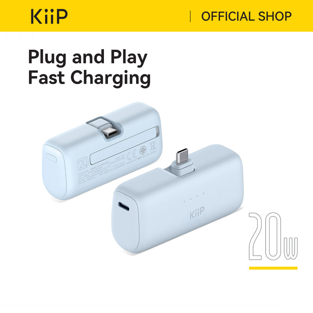 KiiP E61 Mini Power Bank Fast Charging PD 20W Type-C Lightning 5000mAh