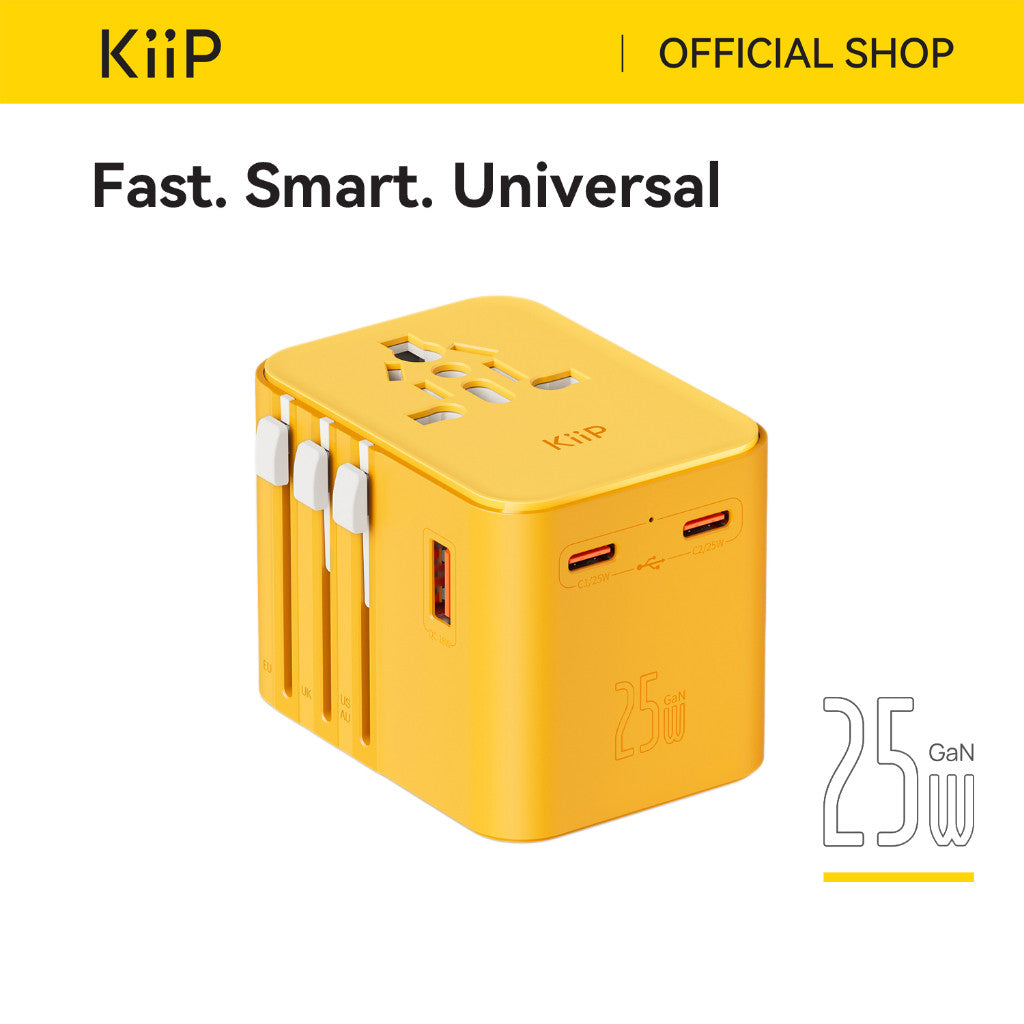 KiiP C27T Travel Adaptor GaN Adapter Charger Universal PD Fast Charging 25W