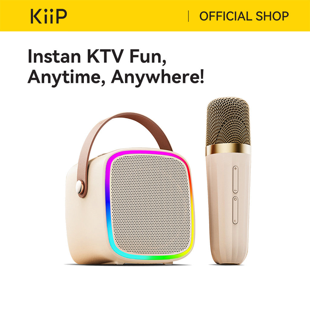 KiiP Wireless Y8 Bluetooth Portable Karaoke Wireless Speaker With Microphone RGB Audio Stereo