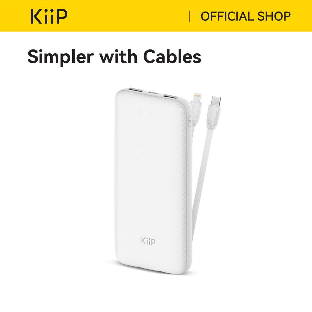 KiiP E33C Power Bank Slim 10000mAh Dual Input Type-C Micro USB Port