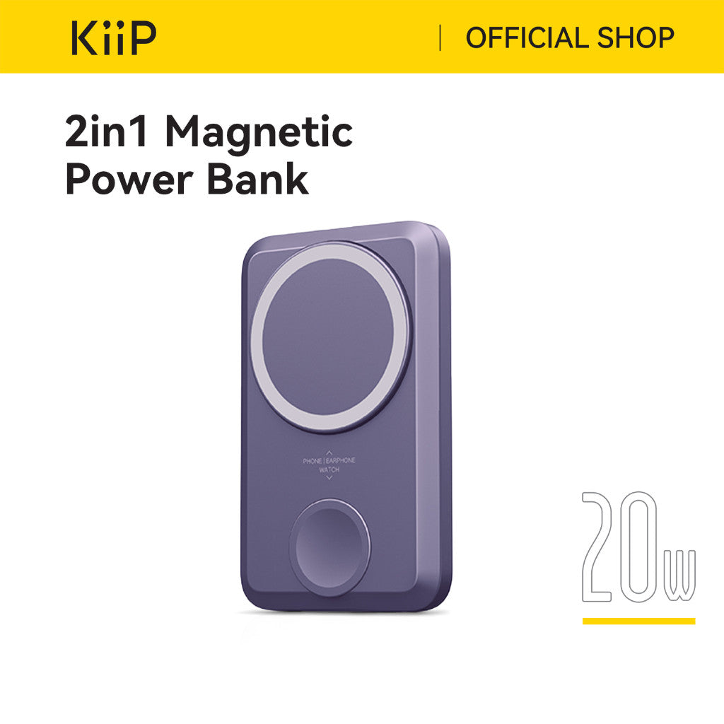 KiiP Wireless EW31 2in1 Power Bank Wireless Magnetic Powerbank Iwatch 10000 mAh Type C PD Fast Charging