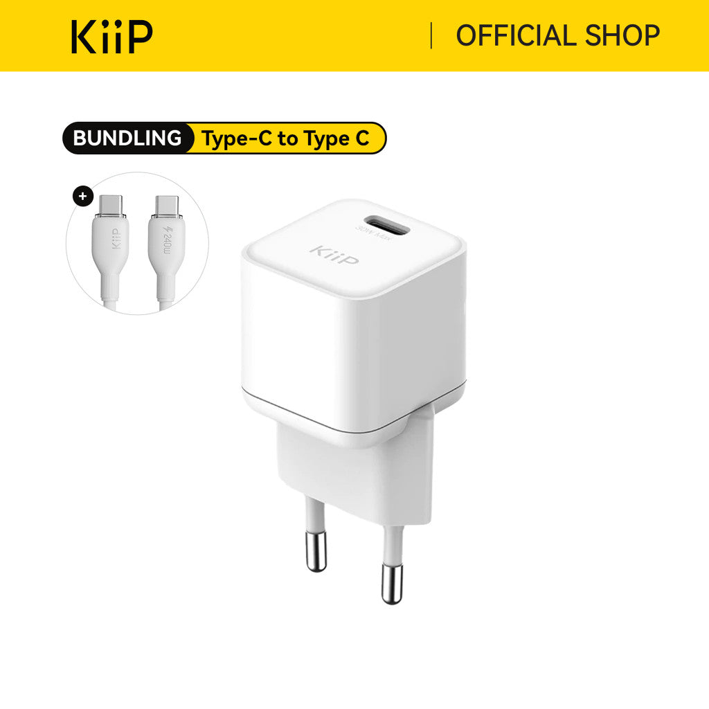 KiiP C31E Wall Charger Adaptor 30W Fast Charging Kepala Charger Mini Travel Adaptor