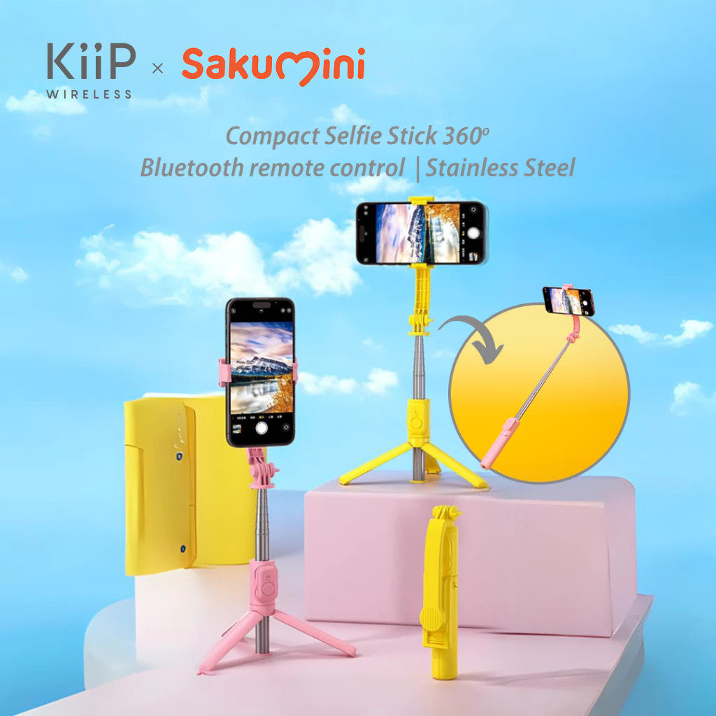 KiiP Selfie05 Portable Selfie Stick Integrated Tripod 70cm 360° Rotation